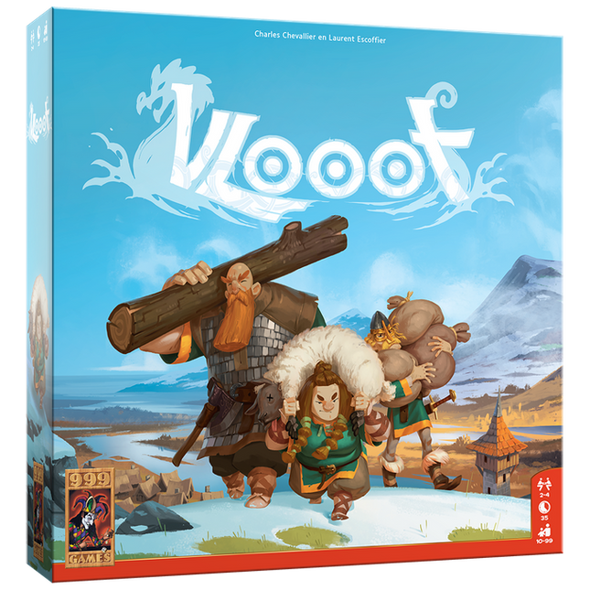 peldoos van Vlooot – strategisch Viking legspel met grondstoffen, gebouwen en fjord-uitbreiding.