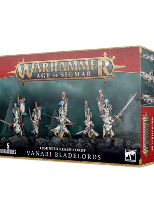 Dit is een afbeelding van het miniatuur Vanari Bladelords - Lumineth Realm Lords voor het spel Warhammer, te koop bij Tabletop Miniature Wargames spellenwinkel Speldorado in delft