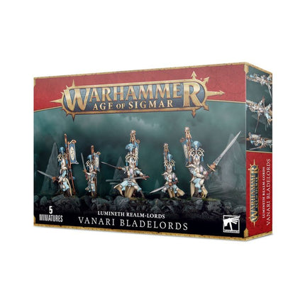 Dit is een afbeelding van het miniatuur Vanari Bladelords - Lumineth Realm Lords voor het spel Warhammer, te koop bij Tabletop Miniature Wargames spellenwinkel Speldorado in delft