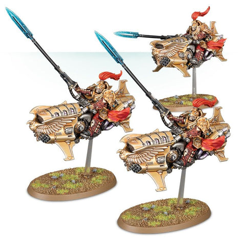 Dit is een afbeelding van het miniatuur Vertus Praetors - Adeptus Custodes voor het spel Warhammer, te koop bij Tabletop Miniature Wargames spellenwinkel Speldorado in delft
