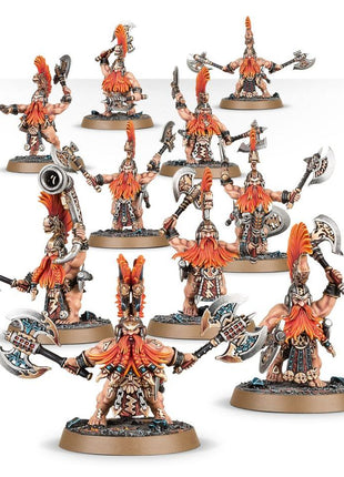 Dit is een afbeelding van het miniatuur Vulkite Berzerkers - Fyreslayers voor het spel Warhammer, te koop bij Tabletop Miniature Wargames spellenwinkel Speldorado in delft