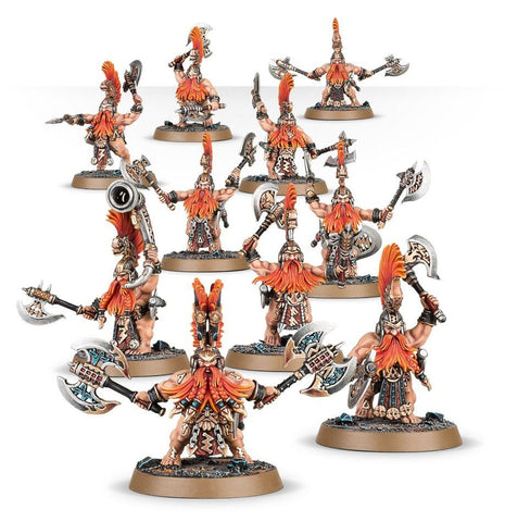 Dit is een afbeelding van het miniatuur Vulkite Berzerkers - Fyreslayers voor het spel Warhammer, te koop bij Tabletop Miniature Wargames spellenwinkel Speldorado in delft