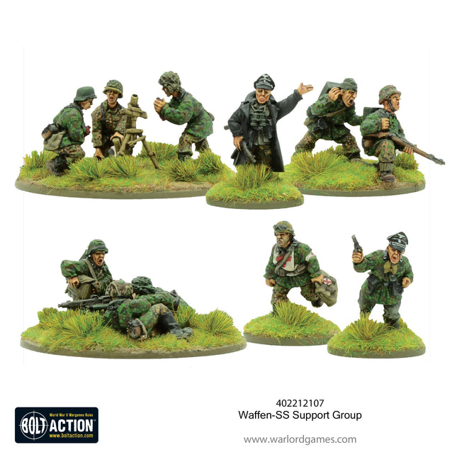 Dit is een foto van het spel Waffen-SS Support Group (HQ, Mortar & MMG) te koop bij Speldorado Spellenwinkel Delft