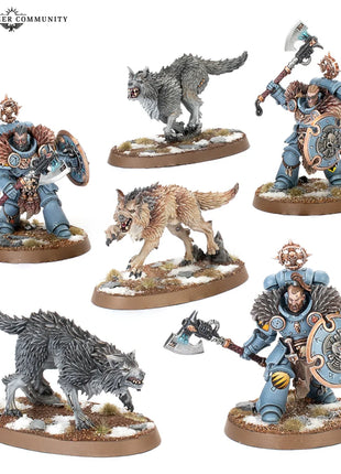 Dit is een afbeelding van het miniatuur wolf guard headtakers - space wolves voor het spel Warhammer, te koop bij Tabletop Miniature Wargames spellenwinkel Speldorado in delft