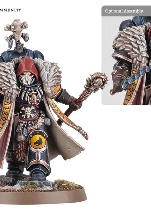 Dit is een afbeelding van het miniatuur wolf priest - space wolves voor het spel Warhammer, te koop bij Tabletop Miniature Wargames spellenwinkel Speldorado in delft