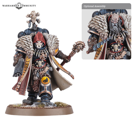 Dit is een afbeelding van het miniatuur wolf priest - space wolves voor het spel Warhammer, te koop bij Tabletop Miniature Wargames spellenwinkel Speldorado in delft