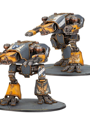 Dit is een afbeelding van het miniatuur Warhound Scout Titans - Adeptus Astartes voor het spel Warhammer, te koop bij Tabletop Miniature Wargames spellenwinkel Speldorado in delft
