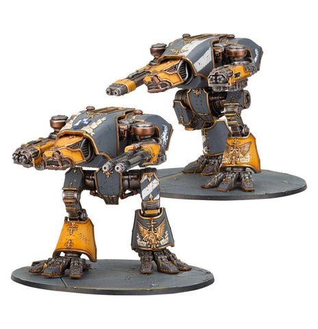 Dit is een afbeelding van het miniatuur Warhound Scout Titans - Adeptus Astartes voor het spel Warhammer, te koop bij Tabletop Miniature Wargames spellenwinkel Speldorado in delft
