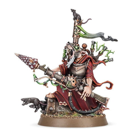 Dit is een afbeelding van het miniatuur Warlock Bombardier - Skaven voor het spel Warhammer, te koop bij Tabletop Miniature Wargames spellenwinkel Speldorado in delft