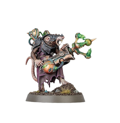 Dit is een afbeelding van het miniatuur Warlock Galvaneer - Skaven voor het spel Warhammer, te koop bij Tabletop Miniature Wargames spellenwinkel Speldorado in delft
