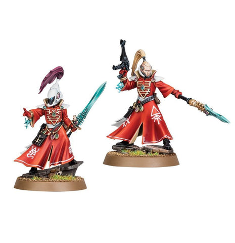 Dit is een afbeelding van het miniatuur Warlocks - Aeldari voor het spel Warhammer, te koop bij Tabletop Miniature Wargames spellenwinkel Speldorado in delft
