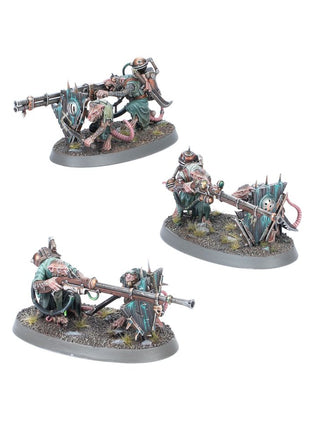 Dit is een afbeelding van het miniatuur Warplock Jezzails - Skaven voor het spel Warhammer, te koop bij Tabletop Miniature Wargames spellenwinkel Speldorado in delft