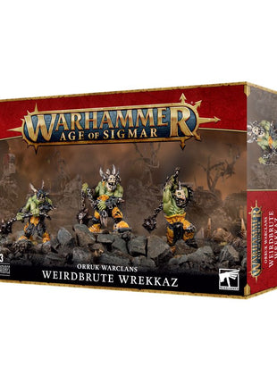 Dit is een afbeelding van het miniatuur Weirdbrute Wrekkaz - Orruk Warclans voor het spel Warhammer, te koop bij Tabletop Miniature Wargames spellenwinkel Speldorado in delft