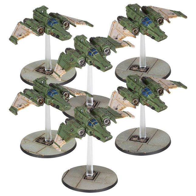 Dit is een foto van het spel Xiphon Interceptor Squadron - Adeptus Astartes te koop bij Speldorado Spellenwinkel Delft