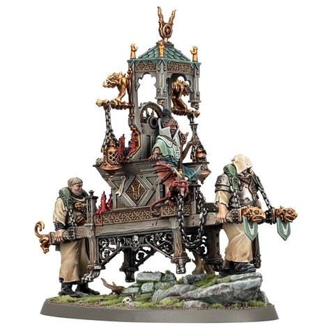 Dit is een afbeelding van het miniatuur Pontifex Zenestra, Matriarch of the Great Wheel - Cities of Sigmar voor het spel Warhammer, te koop bij Tabletop Miniature Wargames spellenwinkel Speldorado in delft