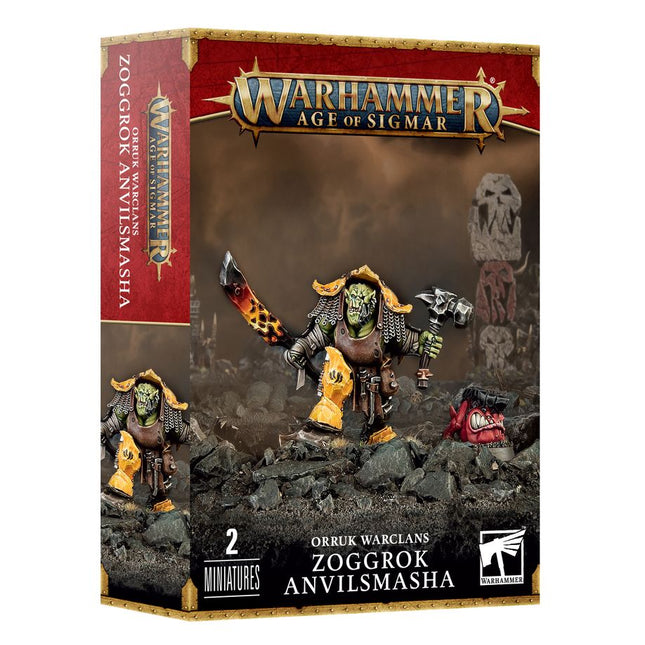 Dit is een afbeelding van het miniatuur Zoggrok Anvilsmasha - Orruk Warclans voor het spel Warhammer, te koop bij Tabletop Miniature Wargames spellenwinkel Speldorado in delft