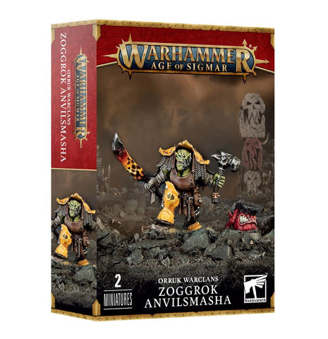 Dit is een afbeelding van het miniatuur Zoggrok Anvilsmasha - Orruk Warclans voor het spel Warhammer, te koop bij Tabletop Miniature Wargames spellenwinkel Speldorado in delft