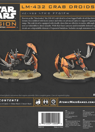 Dit is een foto van het spel LM-432 Crab Droid Unit Expansion - Star Wars Legion te koop bij Speldorado Spellenwinkel Delft