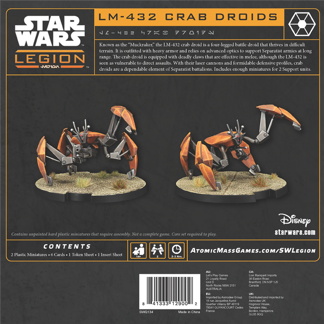 Dit is een foto van het spel LM-432 Crab Droid Unit Expansion - Star Wars Legion te koop bij Speldorado Spellenwinkel Delft