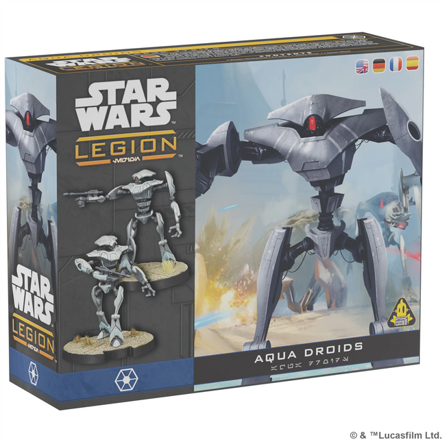 Dit is een foto van het spel Aqua Droid Unit Expansion - Star Wars Legion te koop bij Speldorado Spellenwinkel Delft