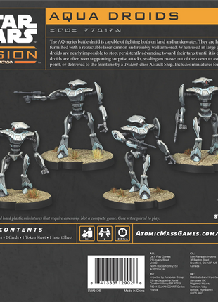 Dit is een foto van het spel Aqua Droid Unit Expansion - Star Wars Legion te koop bij Speldorado Spellenwinkel Delft