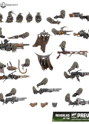 Dit is een afbeelding van het miniatuur ash waste nomads weapons and upgrades - necromunda voor het spel Warhammer, te koop bij Tabletop Miniature Wargames spellenwinkel Speldorado in delft