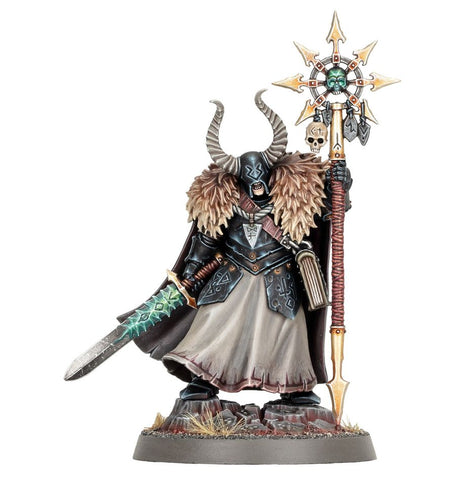 Dit is een afbeelding van het miniatuur chaos sorcerer lord voor het spel Warhammer, te koop bij Tabletop Miniature Wargames spellenwinkel Speldorado in delft