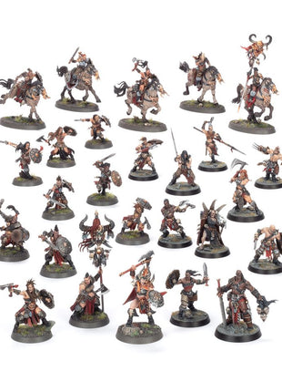 Dit is een afbeelding van het miniatuur spearhead: slave to darkness darkoath raiders voor het spel Warhammer, te koop bij Tabletop Miniature Wargames spellenwinkel Speldorado in delft
