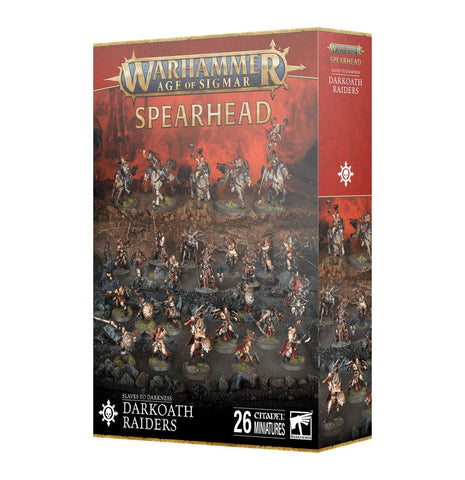 Dit is een afbeelding van het miniatuur spearhead: slave to darkness darkoath raiders voor het spel Warhammer, te koop bij Tabletop Miniature Wargames spellenwinkel Speldorado in delft