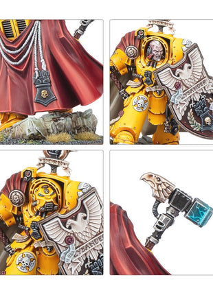 Dit is een afbeelding van het miniatuur darnath lysander - imperial fists voor het spel Warhammer, te koop bij Tabletop Miniature Wargames spellenwinkel Speldorado in delft