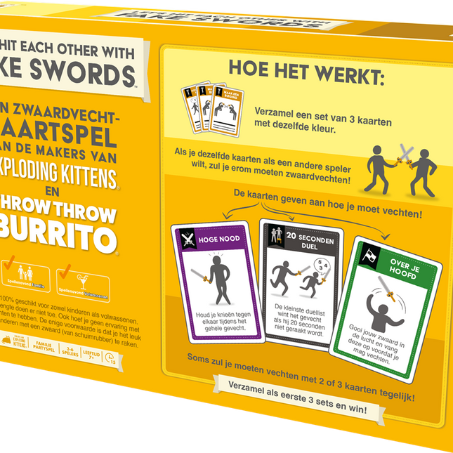 Dit is een foto van het spel Let's Hit each other with fake swords - NL te koop bij Speldorado Spellenwinkel Delft