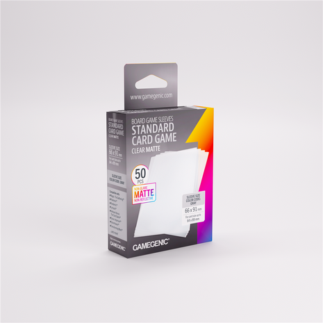 SLEEVES Matte Board Game Standard 66x91mm (50)