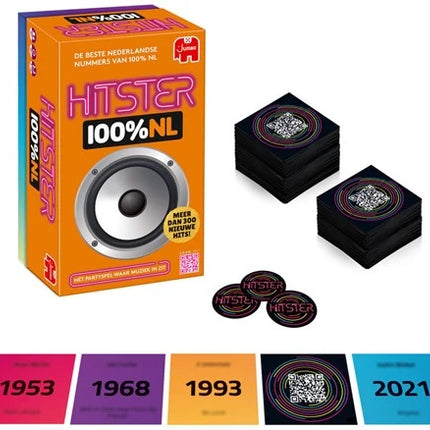 Dit is een foto van het spel Hitster 100% NL te koop bij Speldorado Spellenwinkel Delft