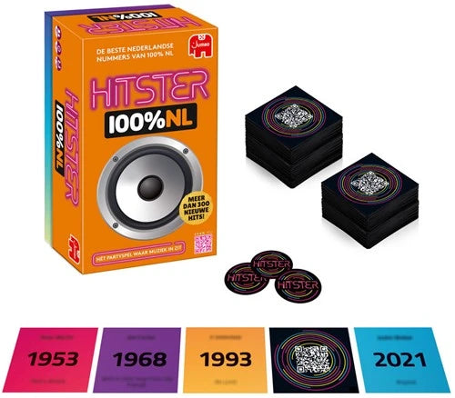 Dit is een foto van het spel Hitster 100% NL te koop bij Speldorado Spellenwinkel Delft