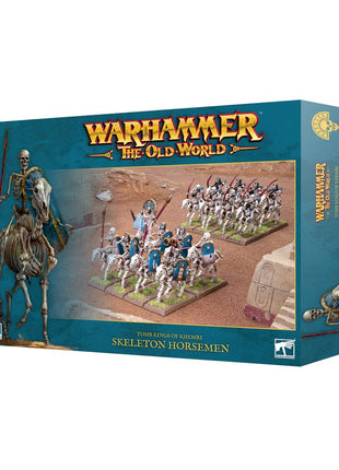 Dit is een afbeelding van het miniatuur Skeleton Horsemen - Tomb Kings of Khemri voor het spel Warhammer, te koop bij Tabletop Miniature Wargames spellenwinkel Speldorado in delft