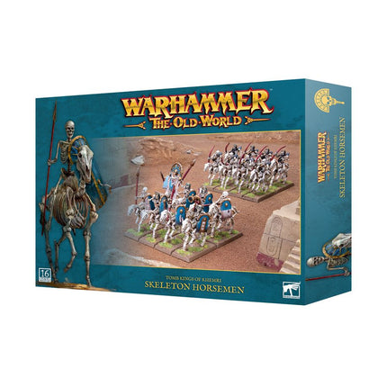 Dit is een afbeelding van het miniatuur Skeleton Horsemen - Tomb Kings of Khemri voor het spel Warhammer, te koop bij Tabletop Miniature Wargames spellenwinkel Speldorado in delft