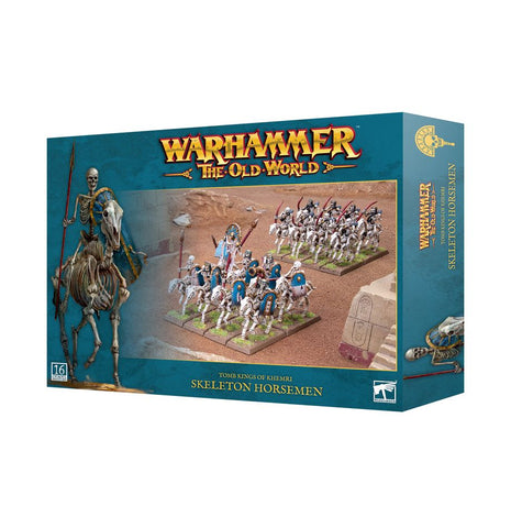 Dit is een afbeelding van het miniatuur Skeleton Horsemen - Tomb Kings of Khemri voor het spel Warhammer, te koop bij Tabletop Miniature Wargames spellenwinkel Speldorado in delft