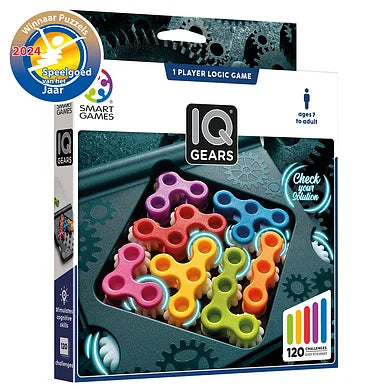 Dit is een foto van het spel IQ Gears - IQ Plus - Smart games te koop bij Speldorado Spellenwinkel Delft