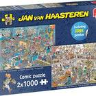 Dit is een foto van het spel Hoe Je Niet Moet Klussen Puzzel (2x1000 stukjes) - Jan van Haasteren te koop bij Speldorado Spellenwinkel Delft