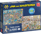 Dit is een foto van het spel Hoe Je Niet Moet Klussen Puzzel (2x1000 stukjes) - Jan van Haasteren te koop bij Speldorado Spellenwinkel Delft