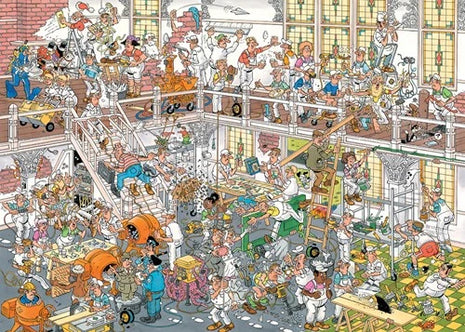 Dit is een foto van het spel Hoe Je Niet Moet Klussen Puzzel (2x1000 stukjes) - Jan van Haasteren te koop bij Speldorado Spellenwinkel Delft