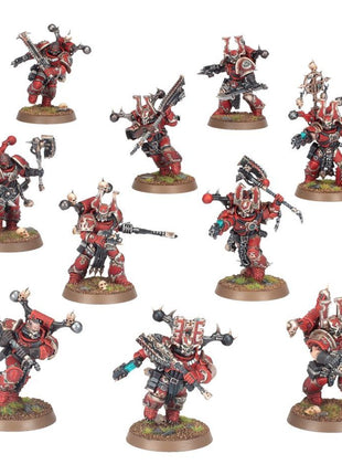 Dit is een afbeelding van het miniatuur khorne Berserkers - World Eaters voor het spel Warhammer, te koop bij Tabletop Miniature Wargames spellenwinkel Speldorado in delft