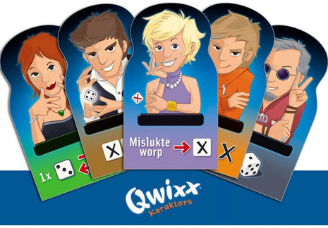 Dit is een foto van het spel Qwixx Karakters  bloks te koop bij Speldorado Spellenwinkel Delft