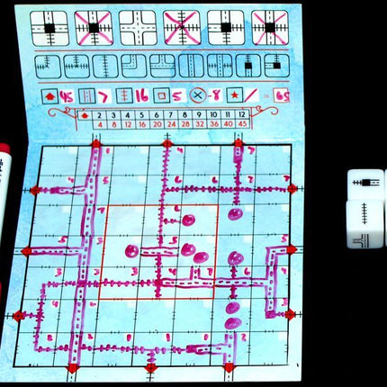 Dit is een foto van het spel Railroad Ink Diepblauwe versie te koop bij Speldorado Spellenwinkel Delft