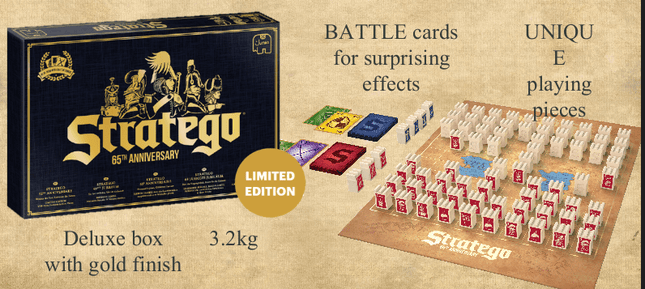 Dit is een foto van het spel Stratego 65th Anniversary Edition te koop bij Speldorado Spellenwinkel Delft