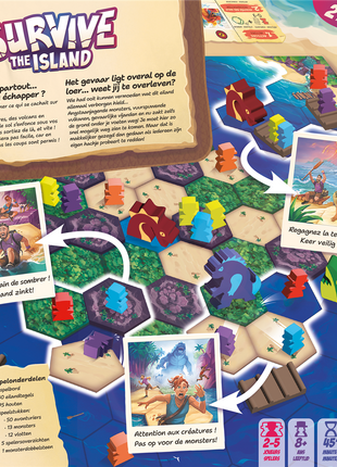 Dit is een foto van het spel Survive the Island te koop bij Speldorado Spellenwinkel Delft