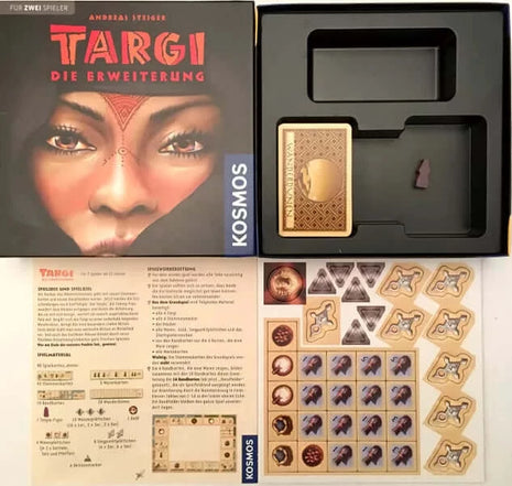 Dit is een foto van het spel Targi De uitbreiding te koop bij Speldorado Spellenwinkel Delft
