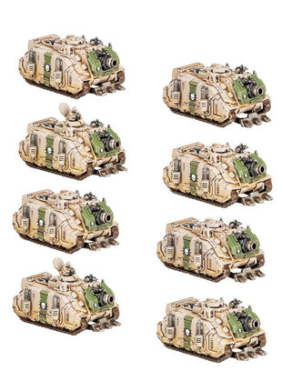 Dit is een afbeelding van het miniatuur Vindicator siege tank squadron - legions imperialis voor het spel Warhammer, te koop bij Tabletop Miniature Wargames spellenwinkel Speldorado in delft
