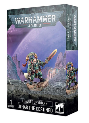 Dit is een afbeelding van het miniatuur Uthar The Destined - Leagues of Votann voor het spel Warhammer, te koop bij Tabletop Miniature Wargames spellenwinkel Speldorado in delft