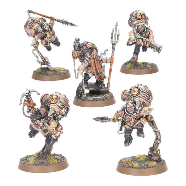 Dit is een afbeelding van het miniatuur vongrim harpoon crew - Kharadron Overlords voor het spel Warhammer, te koop bij Tabletop Miniature Wargames spellenwinkel Speldorado in delft